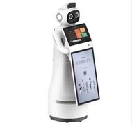 Robot de service intelligent, corps en tôle ABS avec double système de navigation laser, interaction multilingue, adapté pour la réception de hall d'hôtel, les conseils de réunion d'affaires et la