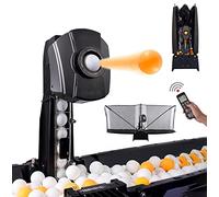 Robot de tennis de table automatique avec 36 niveaux de rotation, machine à balles portable pour entraînement en solo, partenaire d'entraînement avec 100 balles