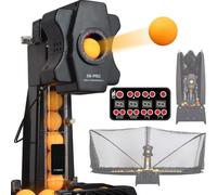 Robot de tennis de table avec 9 types de balles rotatives, 4 modes d'entraînement, collecte automatique de balles, plus de 300 capacités, assemblage facile