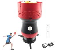 Robot de tennis de table avec télécommande, machine de lancement de tennis de table à 90 balles avec 5 vitesses et réglages de rotation, rangement de balles amovible pour l'entraînement et le coaching