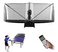 Robot de tennis de table, machine automatique de balle de ping-pong avec télécommande, réglage de l'angle de service à 7 vitesses, comprend 200 balles d'entraînement, parfait pour le développement des