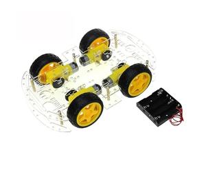 Robot de Voiture Intelligent, Kit de Châssis de Voiture Robot Intelligent 4 Roues Motrices, Structure Mécanique Simple, 4 Moteurs à Courant Continu de Décélération pour Les Cours