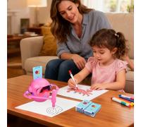 Robot Dessinateur Enfant Avec 100 Cartes À Dessiner 11x11x12,5 Cm Rechargeable Robot De Dessin PourEnfants Avec Guide Vocal Robots De Peinture Intelligent Et Interactif 12 Stylos Pour Dès 3 Ans