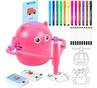 Robot Dessinateur Pour Enfant, Machine Dessiner Interactive, Jouet Dessin Amusant Avec 100 Cartes Mots 12 Stylos Couleur, Machine Dessiner Éducative Apprentissage Vocabulaire, Pour Garçons Et Filles