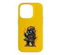 Robot DJ futuriste Fire Flames Cyber Music Art Coque pour iPhone 14 Pro