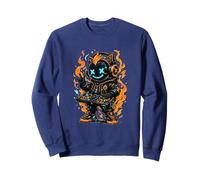 Robot DJ futuriste Fire Flames Cyber Music Art Sweatshirt