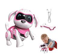 Robot Dog - Chiot robot électronique, jouet interactif rechargeable par USB, fonctionnalités de boutons d'image fonctionnels, mouvements et sons réalistes, animal de compagnie chantant dansant | pour