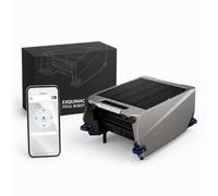 Robot Écumoire solaire pour piscine - Contrôlé par application, deux | Charge solaire/DC, 28 heures de fonctionnement. Évite les bords/marches. Deux moteurs tolérants au sel/chlore. Panier fin