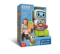Robot éducatif - Clementoni - Eddie - 30 cartes double face - 20 activités éducatives - Écran LCD - 4 à 6 ans