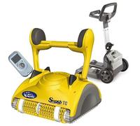Robot electrique de piscine fond, parois et ligne d'eau avec télécommande et chariot - swash tc - dolphin