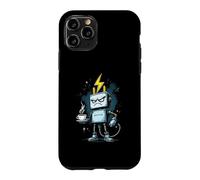 Robot en colère Amusant avec café et éclair Coque pour iPhone 11 Pro