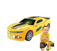Robot Enfant Transformable - Voiture électrique Jouet, véhicule Intelligent LED | Robot Rechargeable, Bolide interactif avec Moments de Jeu créatif, Animation intérieure pour garçons et Fille