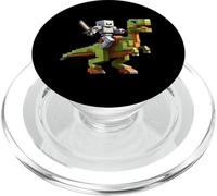 Robot équitation Dinosaure blocky Animal Pixel Art Jeu Homme Femme PopSockets PopGrip pour MagSafe