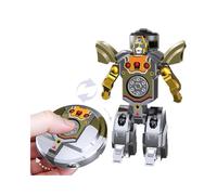 Robot Fidget Spinner Transformable 2 en 1 | Jouet Sensoriel Anti-Stress, Figurine Robot Miniature à Transformer pour Enfants et Adultes | Jouet Hand Spinner Cool de Voyage pour Enfants de 3+(Argent)