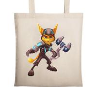 Robot Fox Sac fourre-tout en coton naturel écologique Beige