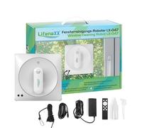 Robot nettoyeur électrique de vitres avancé Lifenaxx LX-047 avec 4 buses de pulvérisation, 4 programmes de nettoyage, moteur sans balais, télécommande incluse - également pour fenêtres sans cadre