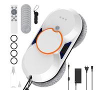 Robot Laveur de Vitre, 5600pa Robot Nettoyeur Vitre Automatique avec Double Jet D'eau, 3 Modes de Nettoyage, Navigation Intelligente, Système de Sécurité, Télécommande, Pour Toutes Surfaces Lisses
