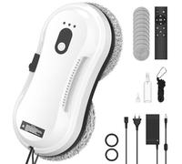 Robot Laveur de Vitre, 5600pa Robot Nettoyeur Vitre Automatique avec Eau Pulvérisée, 3 Modes de Nettoyage, Navigation Intelligente, Système de Sécurité, Moteur sans Balais, Télécommande et 10 Chiffons