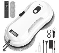 Robot Laveur de Vitre, 5600pa Robot Nettoyeur Vitre Automatique avec Eau Pulvérisée, 3 Modes de Nettoyage, Navigation Intelligente, Système de Sécurité, Moteur sans Balais, Télécommande et 10 Chiffons