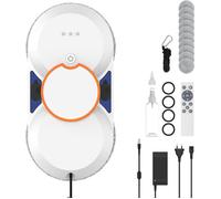 Robot Laveur De Vitre Électrique + Télécommande Corde De Sécurité Et Réservoir 60ml 5600Pa Forte Aspiration Nettoyage