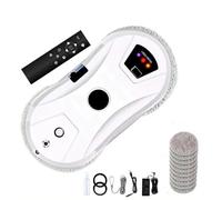 Robot Laveur de Vitre,Laveur de Vitre Automatique,5600pa Robot Nettoyeur Vitre avec Télécommande,Navigation Intelligente et Détection Des Bords,Système de Protection,10 Chiffons (A)