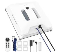 Robot Laveur de Vitres, Robot Nettoyeur Vitre avec 3 Modes de Nettoyage, Technologie de Détection Intelligente des Bords, Télécommande, Système de Sécurité, pour vitres intérieures et extérieures