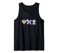 Robot Love Death - Rainbow Pixel Heart, X et robot mignon Débardeur