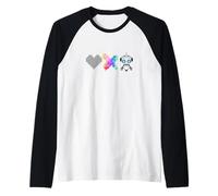 Robot Love Death - Rainbow Pixel Heart, X et robot mignon Manche Raglan
