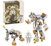 Robot Mech 2 en 1 de la série Superhero, transformable du guerrier Titan cool en figurines d'action Tigre Blanc avec mini-figurines