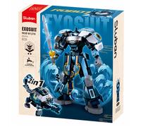 Briques de construction - SLUBAN - Robot Mecha 2 en 1 bleu gris - 251 pièces - Plastique ABS - Dès 6 ans