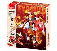 Robot Mecha 2 En 1 Rouge Blanc Rouge TU