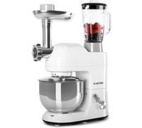 Robot pâtissier - Klarstein Lucia Bianca - Robot multifonction - Hachoir - Mixeur - 1200W - Robot cuisine - bol 5 L - 6 vitesses