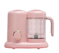 Robot ménager pour bébés avec fonctions vapeur et mixage, design compact de 20 cm et base de 24 x 15 cm, arrêt automatique et lames faciles à nettoyer pour des purées maison red