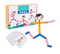Robot montesoori - Cartes d'activité de jouet de robot en bois flexible | Constructeur de motricité éducative pour tout-petits 3-8 ans, taille de voyage playstt Biños