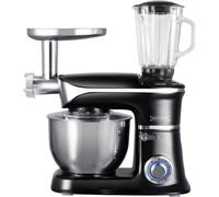 Royalty Line Robot culinaire 3-en-1, mixeur, mixeur, hachoir à viande-1300W Noire Royalty Line