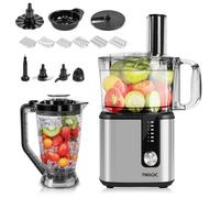 Robot multifonction 9 en 1 750W Robot de cuisine 5 vitesses + Pulse - Bol 2 L - Blender 1.8 L