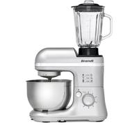 BRANDT - KM650BS - Robot Pâtissier Compact Multifonction 650 W - Rapide avec 6 vitesses + fonction PULSE - Fourni avec Fouet, Crochet, Pétrisseur, Batteur - Capacité du bol 4L - Gris