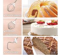 Robot multifonction compact - BOSCH MUMS2EW20 - Bol inox - 3 disques - blender 1,25L - Kit pâtisserie inclus - blanc