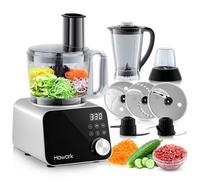 Robot Multifonction HOWORK, 6 en 1 Robot de Cuisine, 2.5L Robot Cuisine Multifonctions, Food Processor 1500W, Hachoir Mixeur