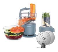 Kenwood MultiPro Compact - Processeur alimentaire avec Express Serve, lame en acier inoxydable, disques pour couper et râper, récipient de 600 ml, fonction Pulse, bleu tempête (FDP23.380GY)