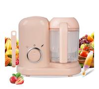 Robot multifonctions 4 en 1, préparateur d'aliments pour bébés, diversification alimentaire, cuiseur vapeur, mixeur, décongélation, réchauffage, cuisson vapeur douce, cuisson vapeur rapide (rose)