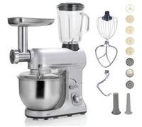 Robot multifonctions 5l 1000w silver avec hachoir et blender 1,5l en verre Robby robimix silver silver G