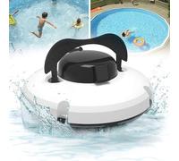 Robot nettoyeur de piscine sans fil, aspirateur pour piscine hors sol, aspiration puissante, capteur d'eau, stationnement automatique, robot nettoyeur pour piscines à fond plat jusqu'à 1000 pi², 220