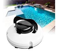 Robot nettoyeur de piscine sans fil avec moteur à double entraînement et arrêt automatique, idéal pour les piscines plates hors sol jusqu'à 100 m², offre un nettoyage continu de 120 minutes