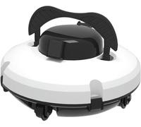 Robot nettoyeur de piscine sans fil avec moteurs à double entraînement, technologie de stationnement automatique, pour piscines plates hors sol/creusées jusqu'à 1000 m² (dure 120 minutes)