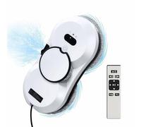 Robot Nettoyeur de Vitre, Robot Laveur de Vitre Automatique avec Pulvérisation d'eau, Corde de sécurité, télécommande et 10 Chiffons de Nettoyage, 5600PA, pour Toutes Les Surfaces Lisses (A)