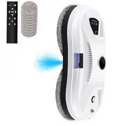 Robot Nettoyeur de Vitres, avec Fonction Pulvérisateur Robot Laveur de Vitre Automatique Télécommande Aspirateur Laveur 5600Pa D'aspiration pour Toutes Les Surfaces Lisses Robot Raclette Vitre (D)