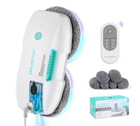 HAUSHOF Robot Nettoyeur de Vitres, Robot Laveur de Vitre Automatique, Nettoyeur de Vitres Électrique, Aspiration Puissante 3800Pa, Détection des Bords, Télécommandé, pour Surfaces Lisses