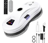 Robot Nettoyeur Vitre, 5600Pa Robot Laveur de Vitre Automatique avec Télécommande, Système de Sécurité, Navigation Intelligente, Laveur de Vitre pour Fenêtres Intérieures et Extérieures (Blanc (A))