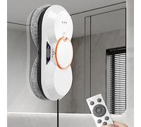 Robot Nettoyeur Vitre,5600pa Robot Laveur De Vitre Electrique Automatique PulvéRisation d'eau Bidirectionnelle,Robot Lave Vitre TéLéCommande-Protection Ups 20 Min,White